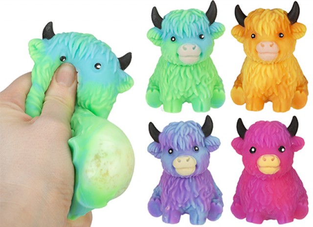 SQUISHY HIGHLAND COW 8cm In espo da 12pz 4ass…x12…x96